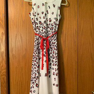NWOT Red, White and Blue Faux Animal Print Dress